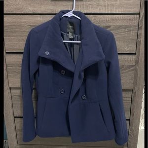 Forever 21 - Navy Blue Double Breasted Peacoat. Size S